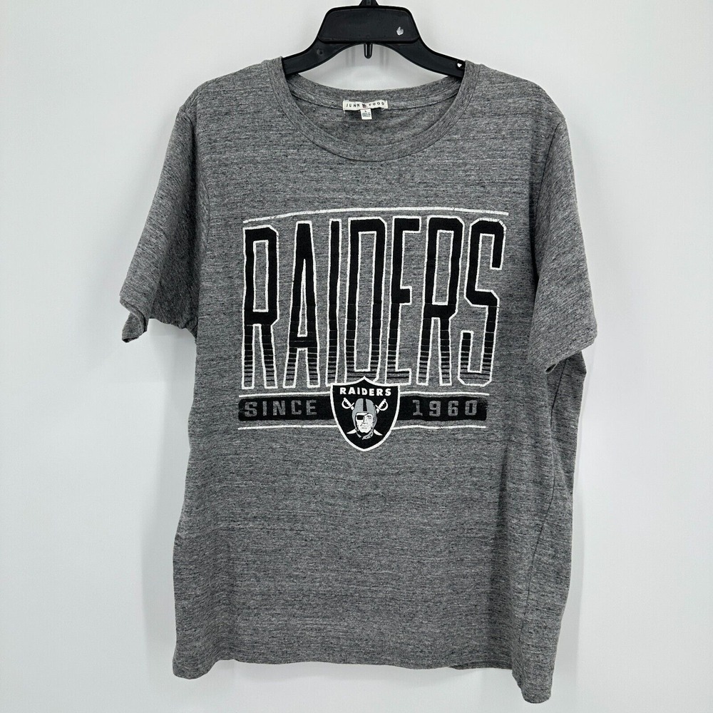 Oakland Las Vegas Raiders Junk Food T-shirt Mens Large Gray Black NFL Game Day